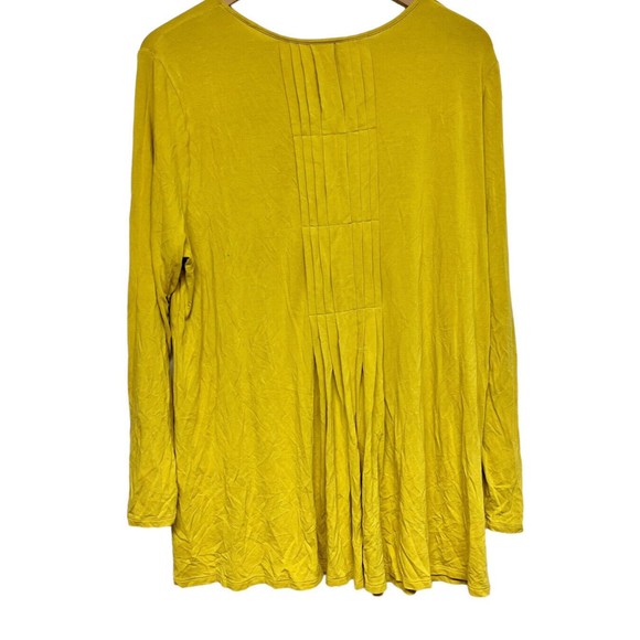J Jill Wearever Collection Long Sleeve Tunic Top Size XL Yellow Soft Stretch - Picture 2 of 4